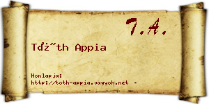 Tóth Appia névjegykártya
